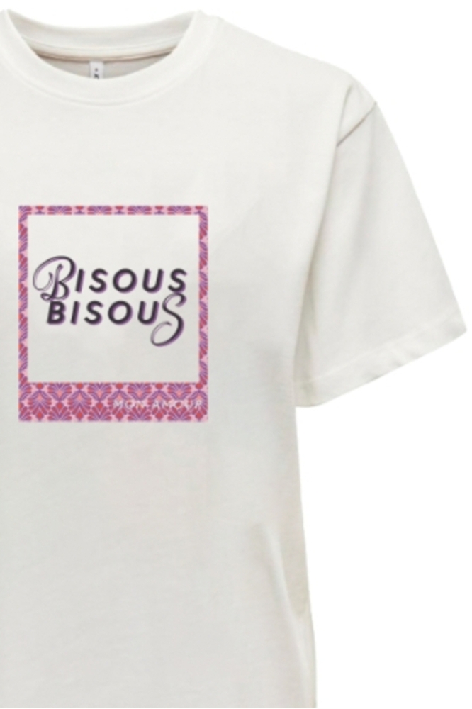 ONLFLEUR LIFE S/S TEE CS JRS 15346852 Cloud Dancer/Bisous